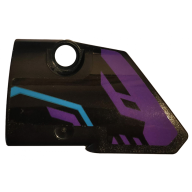 black technic panel fairing 1 small smooth short side a with dark purple and medium azure pattern sticker - set 70642