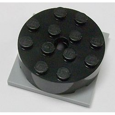 black turntable 4 x 4 x 1 1 3 with light bluish gray square base locking 87081 61485