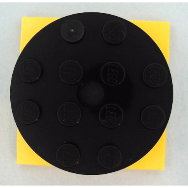 black turntable 4 x 4 x 1 1 3 with yellow square base locking 87081 61485