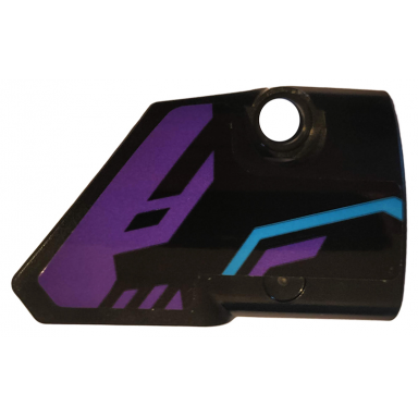 black technic panel fairing 2 small smooth short side b with dark purple and medium azure pattern sticker - set 70642