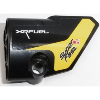 black technic panel fairing 2 small smooth short side b with xrfuel and super fast pattern sticker - set 42095