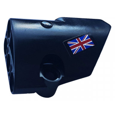 black technic panel fairing 2 small smooth short side b with united kingdom flag union jack pattern sticker - set 42123