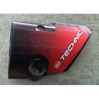black technic panel fairing 2 small smooth short side b with lego technic logo pattern sticker - set 8051