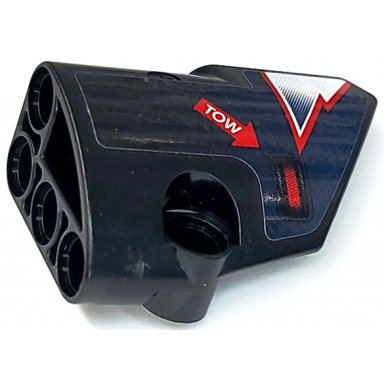 black technic panel fairing 2 small smooth short side b with white tow on red arrow red and white lightning stripes pattern sticker - set 42109