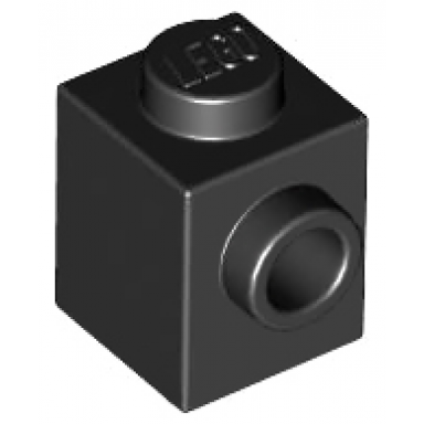 black brick modified 1 x 1 with stud on side
