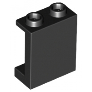 black panel 1 x 2 x 2 with side supports - hollow studs