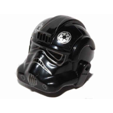 black minifigure headgear helmet sw stormtrooper type 2 tie fighter pilot pattern