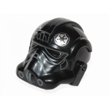 black minifigure headgear helmet sw stormtrooper type 2 tie fighter pilot pattern rebels cartoon style