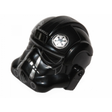 black minifigure headgear helmet sw stormtrooper type 2 tie fighter pilot pattern 2