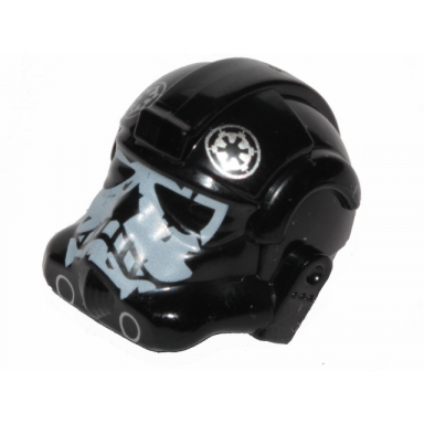 black minifigure headgear helmet sw stormtrooper type 2 black ace skull pattern