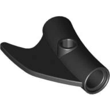 technic pin connector round curved with fin and hole
