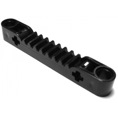 black technic gear rack 1 x 7 with axle and pin holes