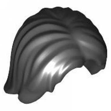 black minifigure hair mid-length tousled with center part