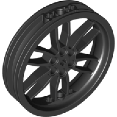 black wheel 75mm d x 17mm motorcycle