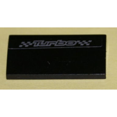 black slope curved 2 x 4 x 2 3 with bottom tubes with turbo pattern sticker - set 8194