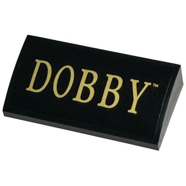 black slope curved 2 x 4 x 2 3 with bottom tubes with gold dobby pattern sticker - set 76421