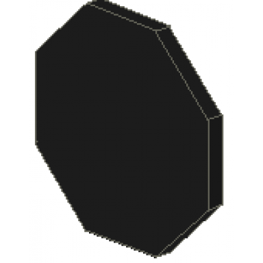 black road sign 2 x 2 octagon with clip