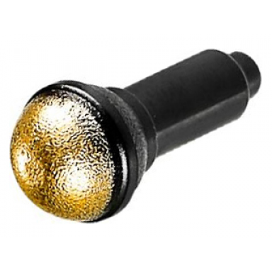 black minifigure utensil microphone with gold top half screen pattern