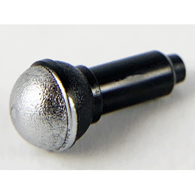 black minifigure utensil microphone with silver top half screen pattern