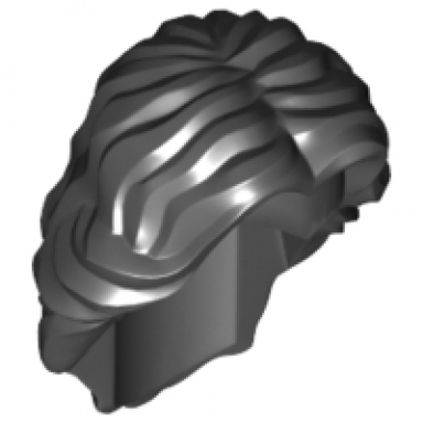 black minifigure hair female mid-length wavy with center part