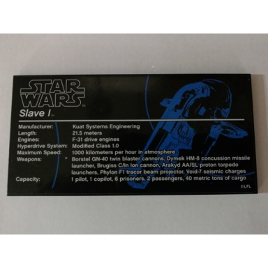 black tile 8 x 16 with bottom tubes textured surface with star wars slave i print typo tracor version pattern sticker - set 75060