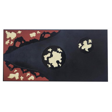 black tile 8 x 16 with bottom tubes textured surface with sand and mud pattern stickers - set 76037