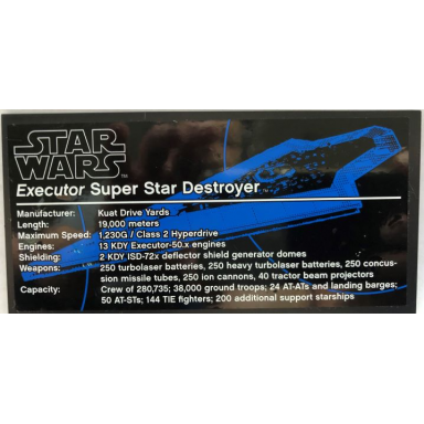 black tile 8 x 16 with bottom tubes textured surface with star wars executor super star destroyer pattern sticker - set 10221
