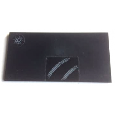 black tile 8 x 16 with bottom tubes textured surface with scratches and cracks pattern stickers - set 76057