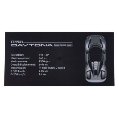 black tile 8 x 16 with bottom tubes textured surface with ferrari daytona sp3 pattern