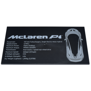 black tile 8 x 16 with bottom tubes textured surface with mclaren p1 pattern
