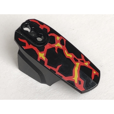black hero factory armor with ball joint socket - size 6 with yellow and red flames pattern fire lord