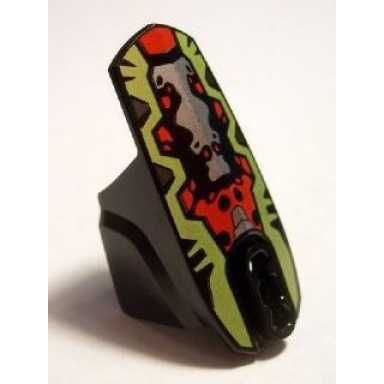 black hero factory armor with ball joint socket - size 6 with lime red and silver pattern scorpio