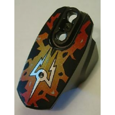 black hero factory armor with ball joint socket - size 5 with fire and silver single lightning bolt pattern jetbug