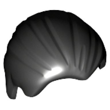 black minifigure hair combed front to rear