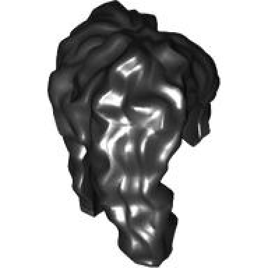 black minifigure hair female long with part over face