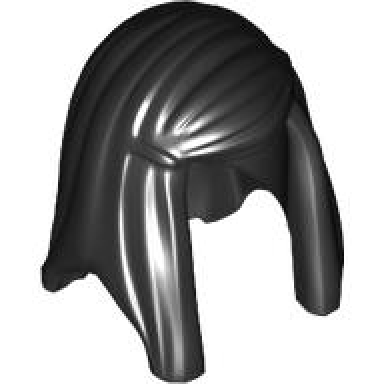 black minifigure hair female long straight with left side part