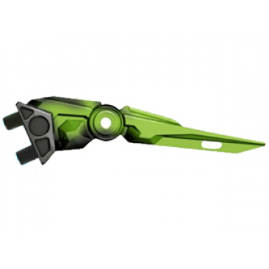 black hero factory weapon claw spike with marbled lime pattern - flexible rubber