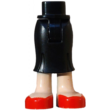 mini doll hips and skirt long light nougat legs and red shoes pattern - thick hinge