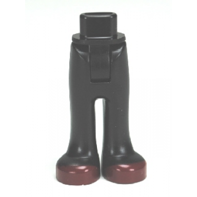 black mini doll hips and trousers with back pockets with dark red shoes pattern - thick hinge