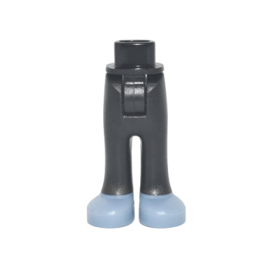 black mini doll hips and trousers with back pockets with sand blue shoes pattern - thick hinge