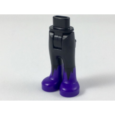 black mini doll hips and trousers with back pockets with dark purple boots with jagged edges pattern - thick hinge