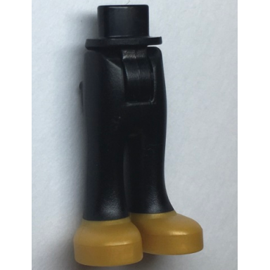black mini doll hips and trousers with back pockets with pearl gold shoes pattern - thick hinge