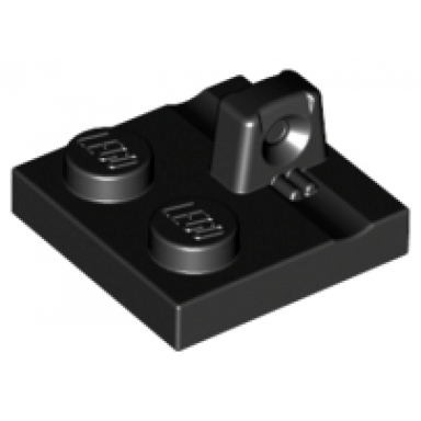 black hinge plate 2 x 2 locking with 1 finger on top