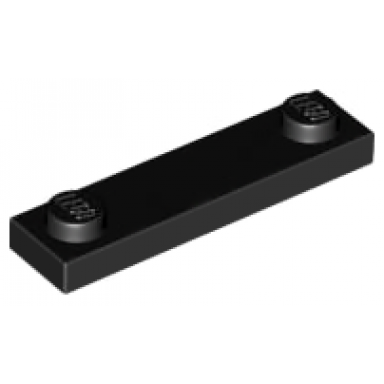 black plate modified 1 x 4 with 2 studs without groove