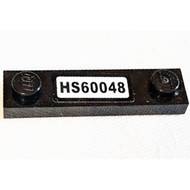 black plate modified 1 x 4 with 2 studs without groove with hs60048 pattern sticker - set 60048