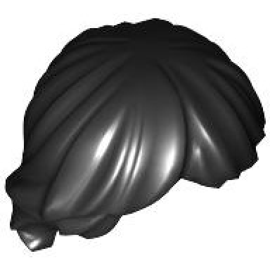 black minifigure hair tousled and layered