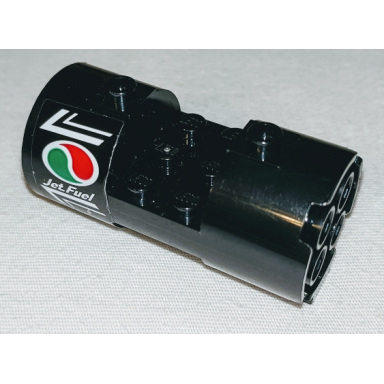 black cylinder 3 x 6 x 2 2 3 horizontal - square connections with octan logo and jet fuel pattern model left side sticker - set 60178