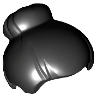black minifigure hair top knot bun