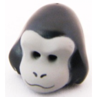 black minifigure headgear mask gorilla with light bluish gray face pattern