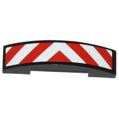 slope curved 4 x 1 x 2 3 double with red and white danger stripes thick pattern sticker - set 60019 60020